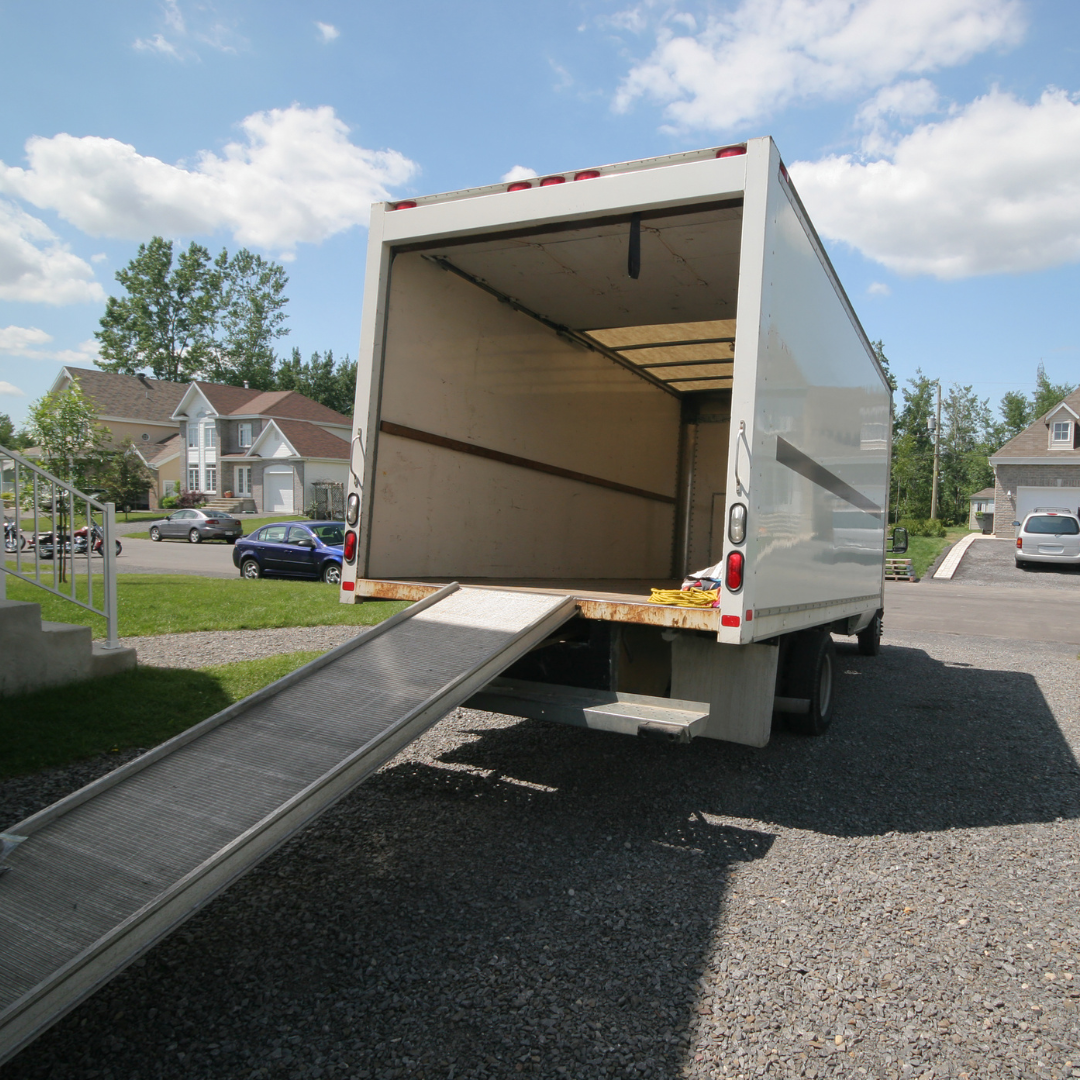 An empty moving truck in a street for Moving Services Near Dayton Ohio